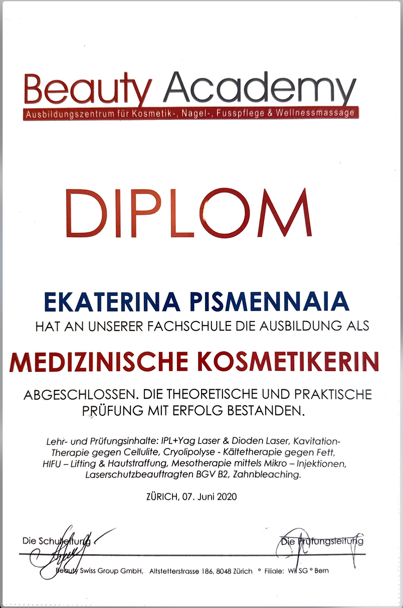 Diplom medizinische Kosmetikerin