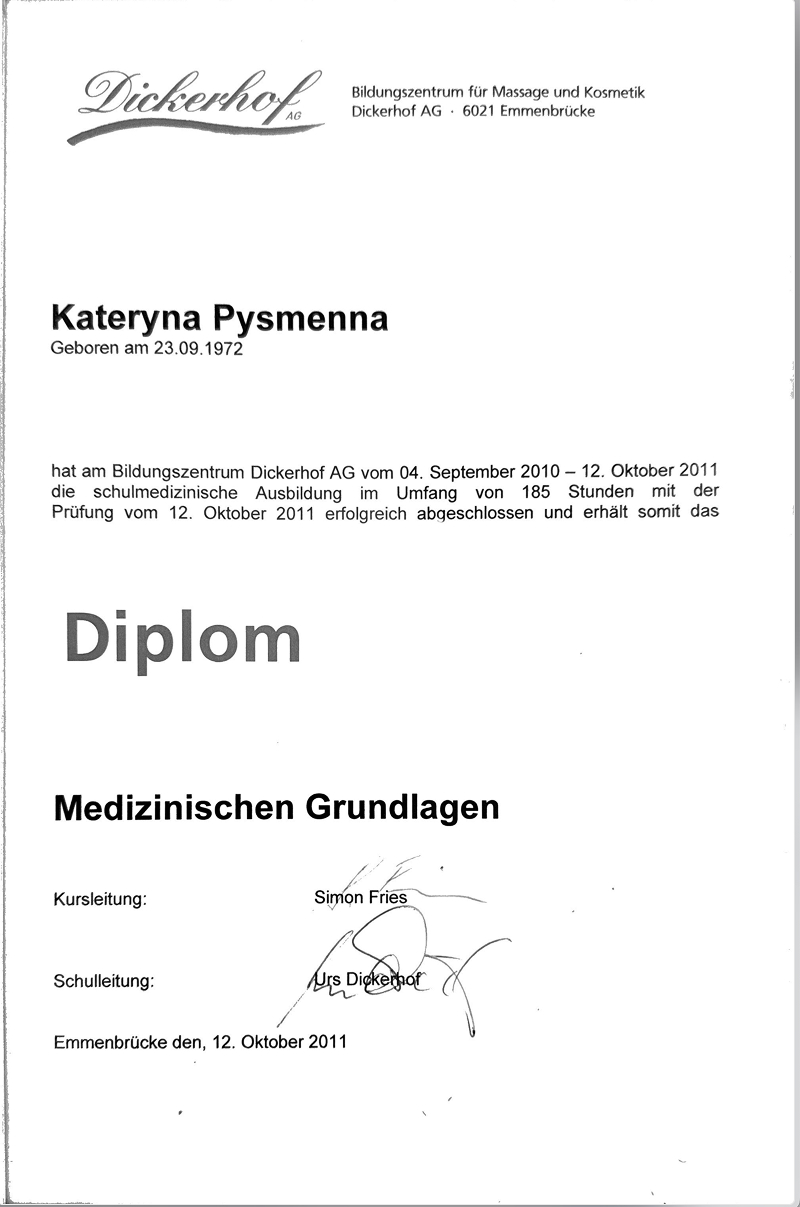 Diplom Medizinischen Grundlagen